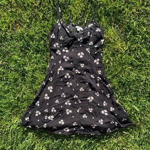 American Eagle black flower mini dress